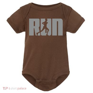Silhouette Run Design For Runner Marathon Graphic Running Baby Bodysuit