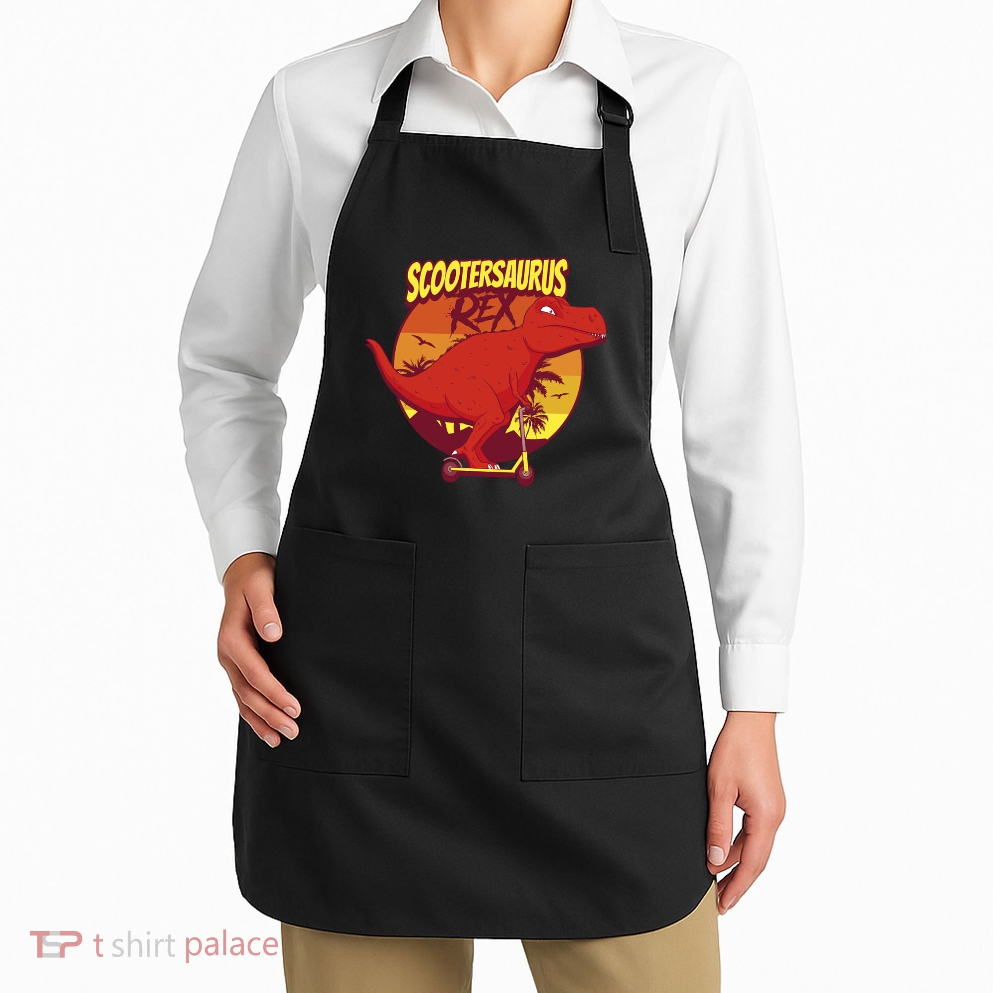 Scootersaurus Rex Dinosaur Apron