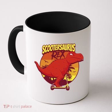 Scootersaurus Rex Dinosaur Coffee Mug