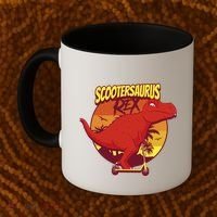 Scootersaurus Rex Dinosaur Coffee Mug thumb 2