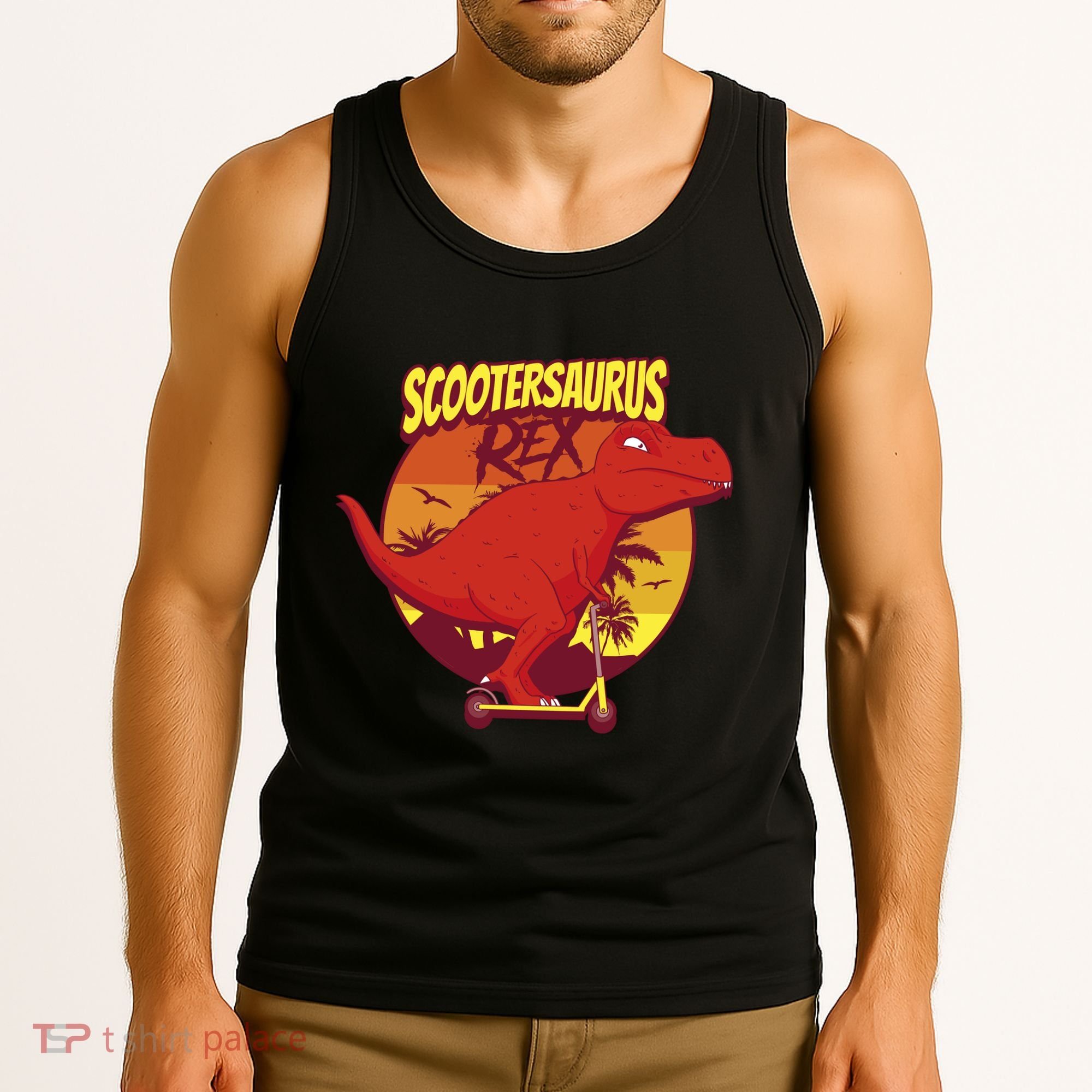 Scootersaurus Rex Dinosaur Tank Top