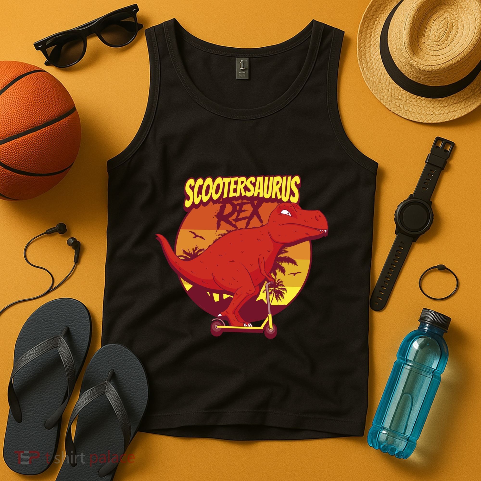 Scootersaurus Rex Dinosaur Tank Top
