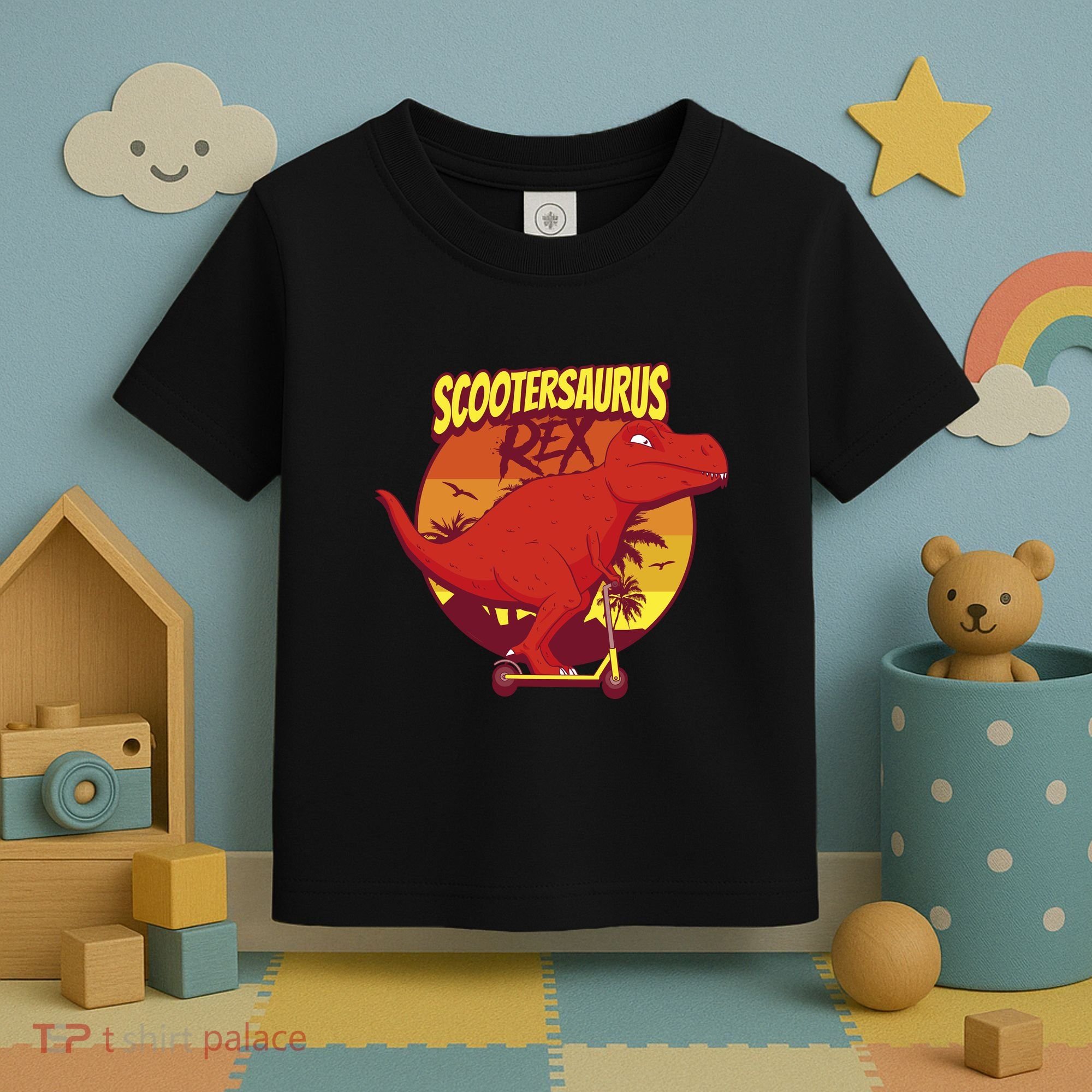 Scootersaurus Rex Dinosaur Toddler T-Shirt