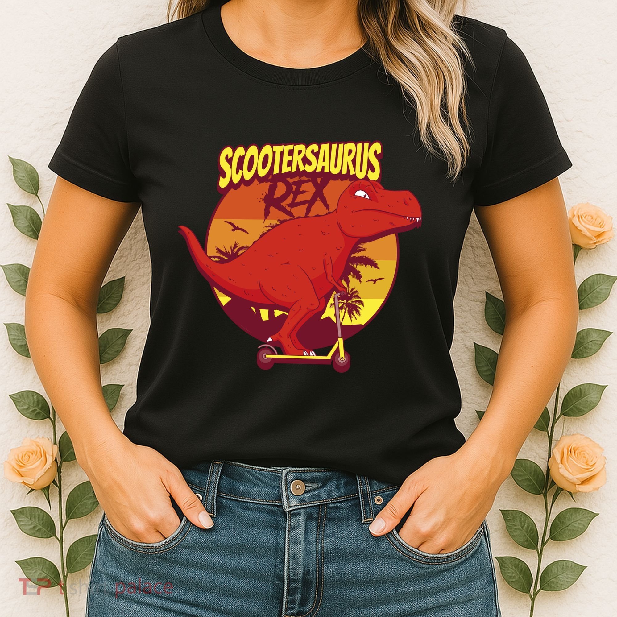 Scootersaurus Rex Dinosaur Women's T-Shirt