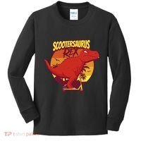 Scootersaurus Rex Dinosaur Kids Long Sleeve Shirt thumb 0