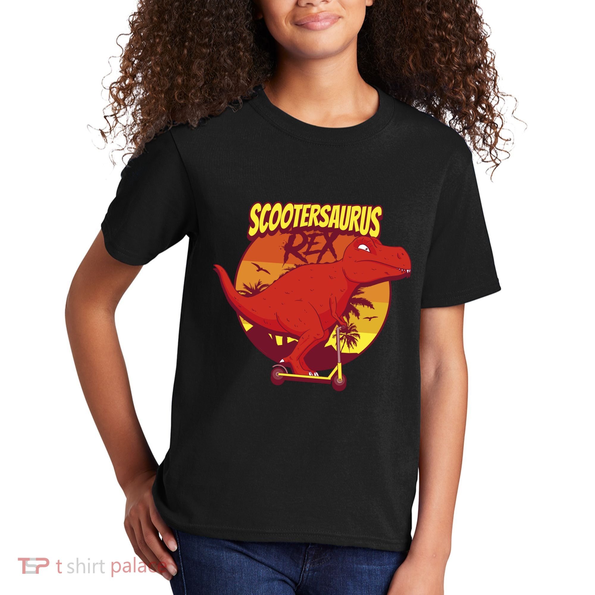 Scootersaurus Rex Dinosaur Kids T-Shirt