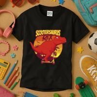 Scootersaurus Rex Dinosaur Kids T-Shirt thumb 3