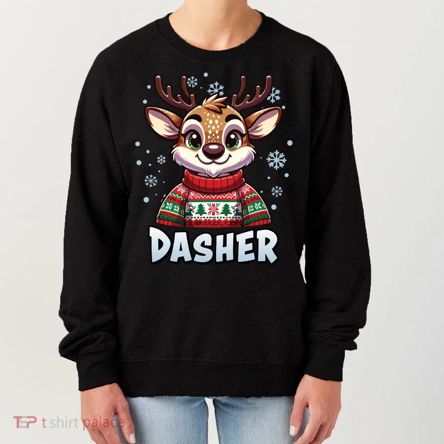 Santa’S Reindeer Dasher Xmas Group Costume Women's Sweatshirt
