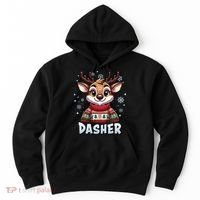 Santa’S Reindeer Dasher Xmas Group Costume Hoodie thumb 0