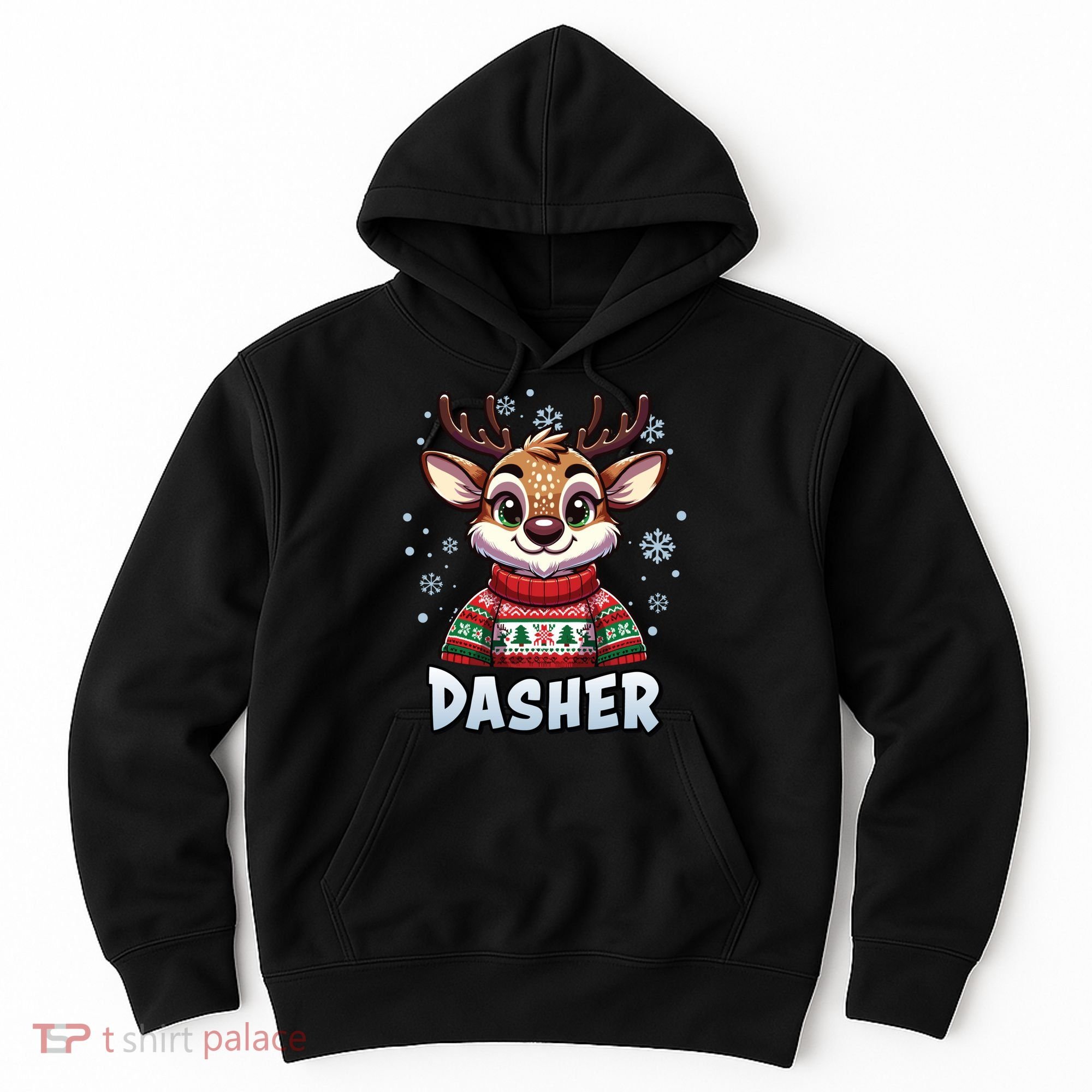 Santa’S Reindeer Dasher Xmas Group Costume Hoodie