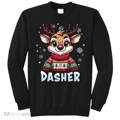 Santa’S Reindeer Dasher Xmas Group Costume Sweatshirt