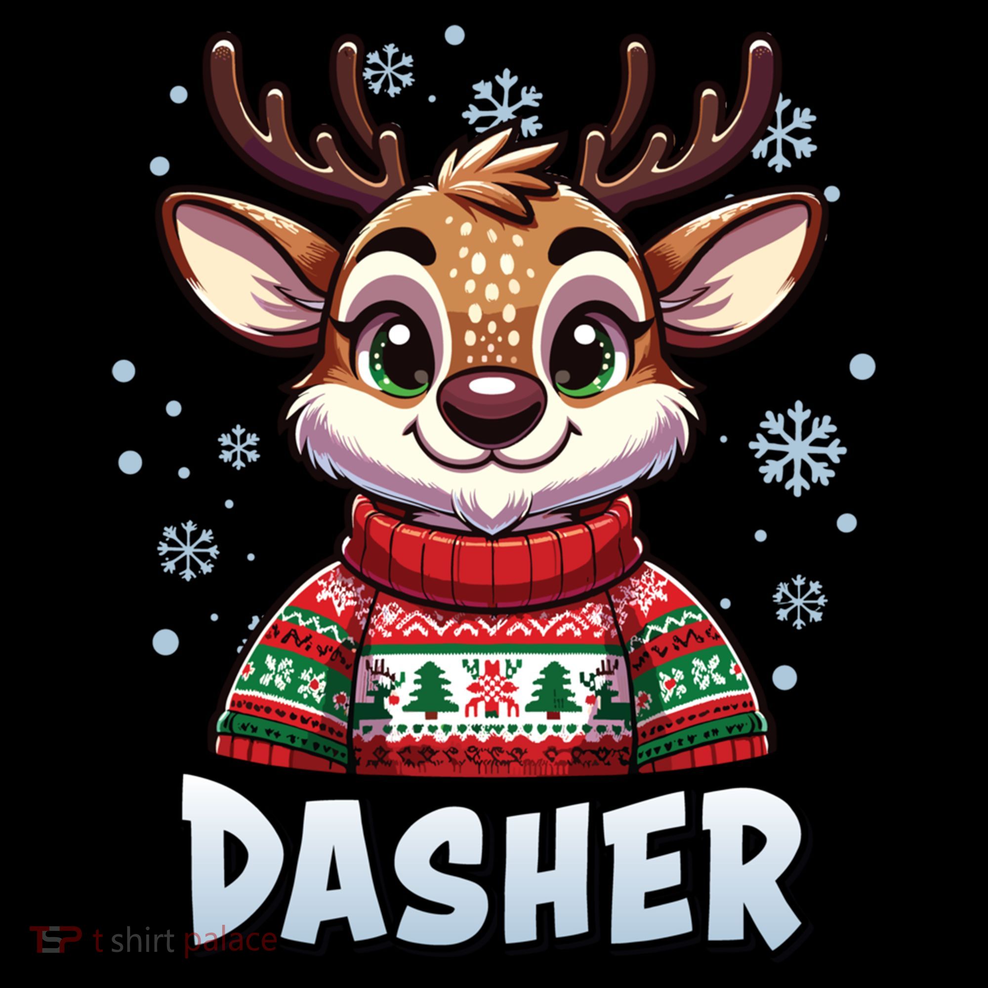 Santa’S Reindeer Dasher Xmas Group Costume Sweatshirt
