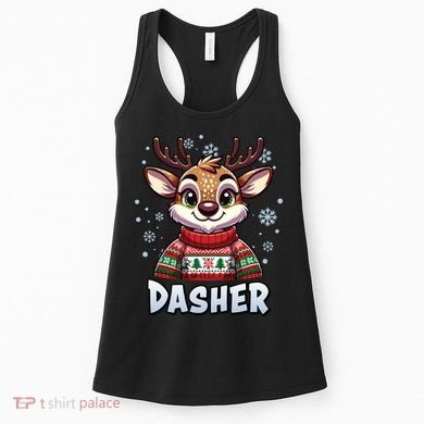 Santa’S Reindeer Dasher Xmas Group Costume Women's Tank Top