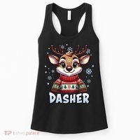 Santa’S Reindeer Dasher Xmas Group Costume Women's Tank Top thumb 0
