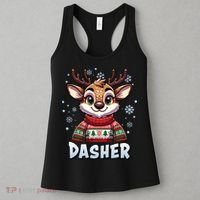 Santa’S Reindeer Dasher Xmas Group Costume Women's Tank Top thumb 3