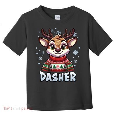 Santa’S Reindeer Dasher Xmas Group Costume Toddler T-Shirt
