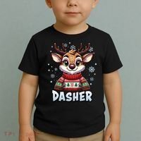 Santa’S Reindeer Dasher Xmas Group Costume Toddler T-Shirt thumb 2