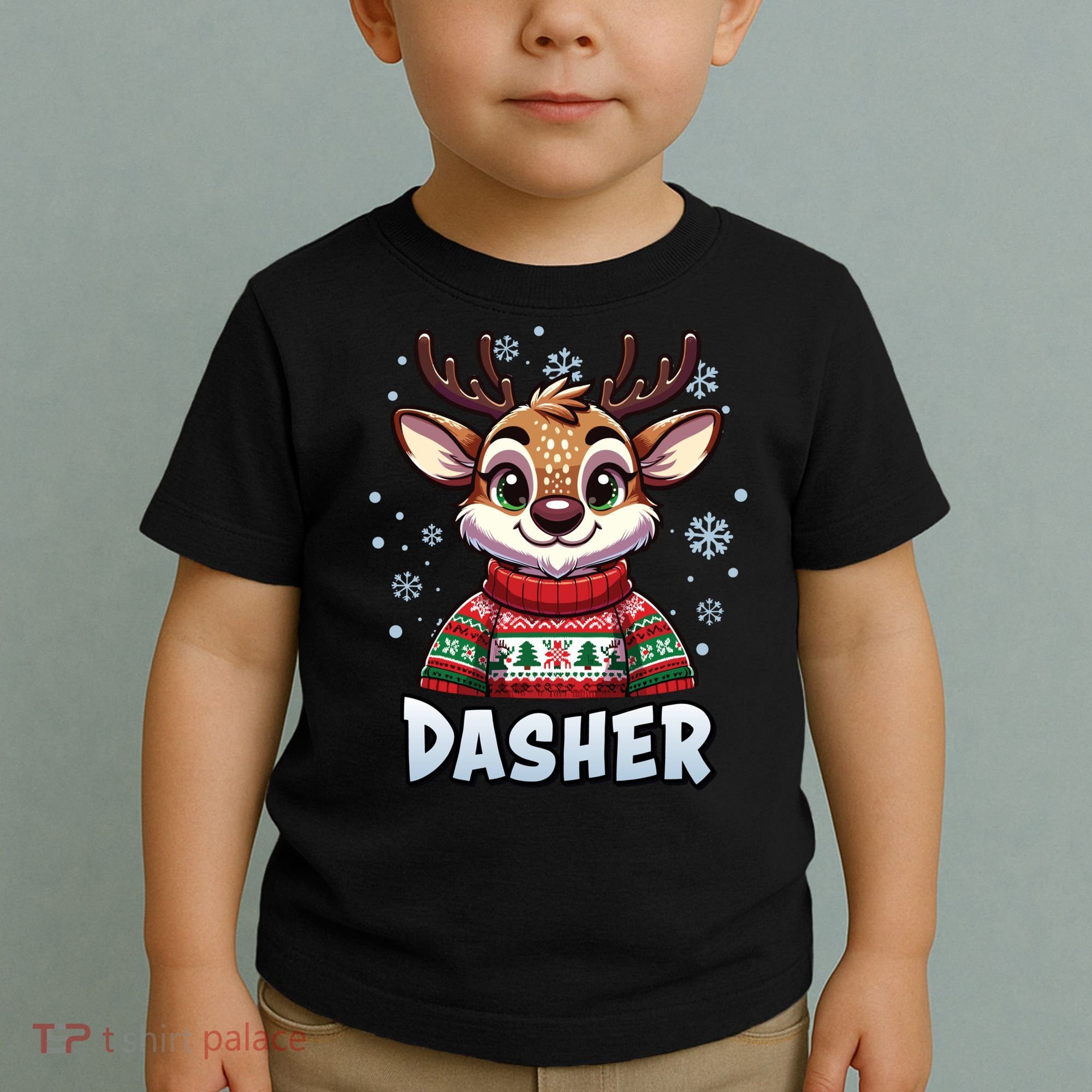Santa’S Reindeer Dasher Xmas Group Costume Toddler T-Shirt