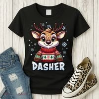 Santa’S Reindeer Dasher Xmas Group Costume Women's T-Shirt thumb 3