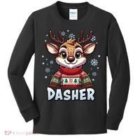 Santa’S Reindeer Dasher Xmas Group Costume Kids Long Sleeve Shirt thumb 0