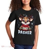 Santa’S Reindeer Dasher Xmas Group Costume Kids T-Shirt thumb 2