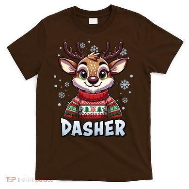 Santa’S Reindeer Dasher Xmas Group Costume T-Shirt