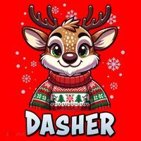 Santa’S Reindeer Dasher Xmas Group Costume Santa Hat thumb 1