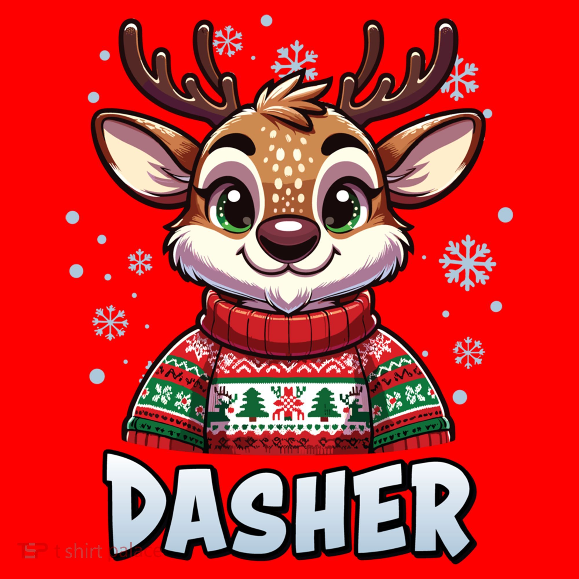 Santa’S Reindeer Dasher Xmas Group Costume Santa Hat