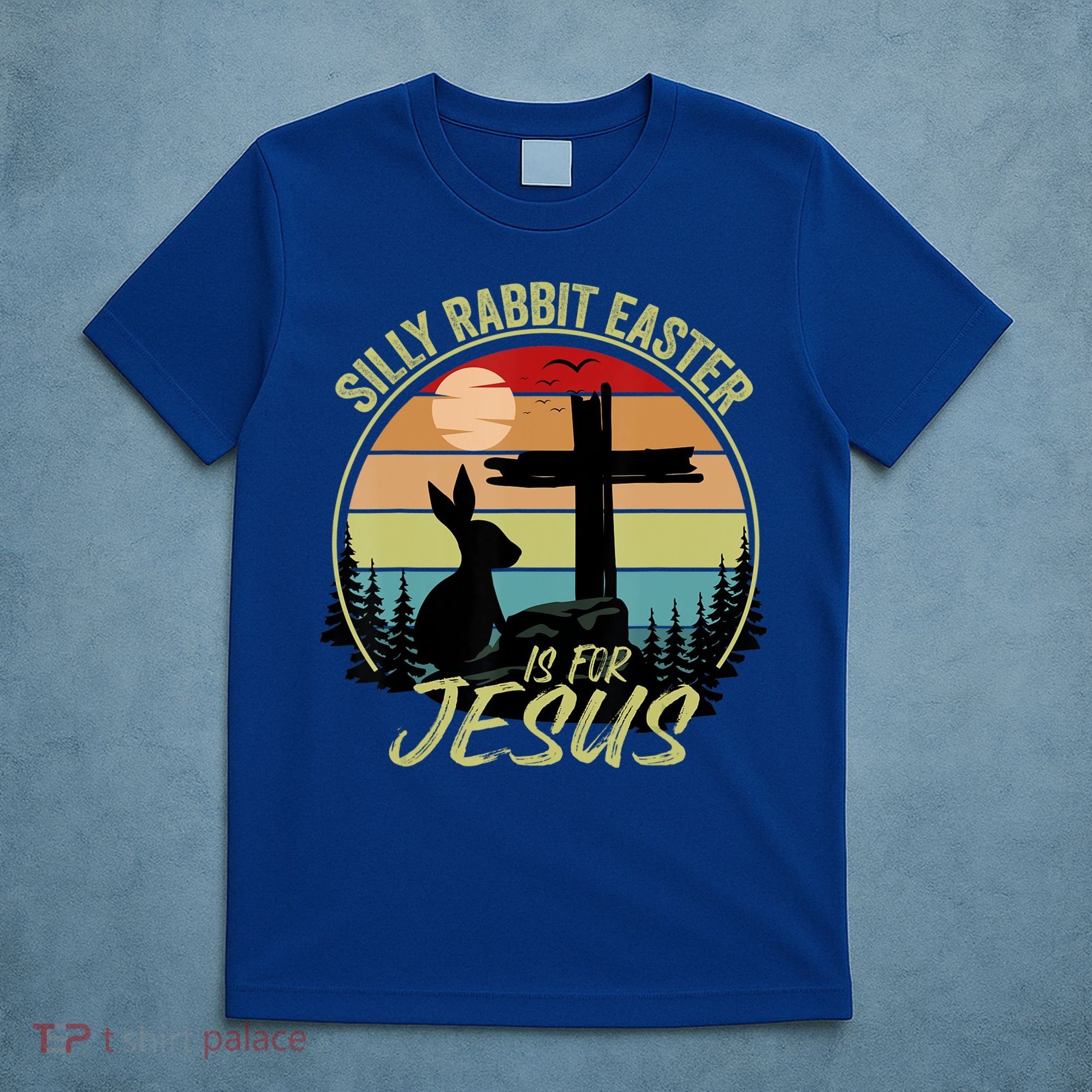 Silly Rabbit Easter Is For Jesus Retro Vintage Easter Day T-Shirt