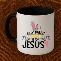 Silly Rabbit Easter Is For Jesus Cross Coffee Mug thumb 2
