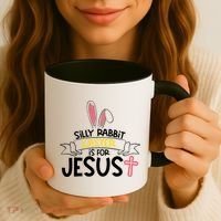 Silly Rabbit Easter Is For Jesus Cross Coffee Mug thumb 3