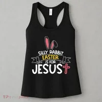 Silly Rabbit Easter Is For Jesus Cross Women's Tank Top thumb 3