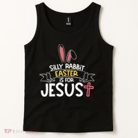 Silly Rabbit Easter Is For Jesus Cross Tank Top thumb 2