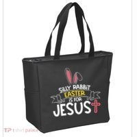 Silly Rabbit Easter Is For Jesus Cross Tote Bag thumb 2