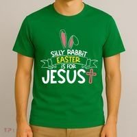 Silly Rabbit Easter Is For Jesus Cross T-Shirt thumb 3