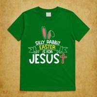 Silly Rabbit Easter Is For Jesus Cross T-Shirt thumb 5