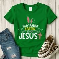 Silly Rabbit Easter Is For Jesus Cross Women's T-Shirt thumb 3