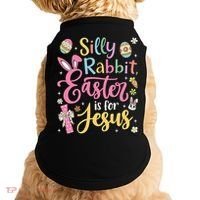 Silly Rabbit Easter Is For Jesus Cute Bunny Christian Faith Doggie Tank thumb 0