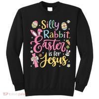 Silly Rabbit Easter Is For Jesus Cute Bunny Christian Faith Sweatshirt thumb 0