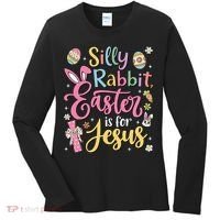 Silly Rabbit Easter Is For Jesus Cute Bunny Christian Faith Women's Long Sleeve Shirt thumb 0