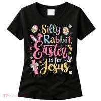 Silly Rabbit Easter Is For Jesus Cute Bunny Christian Faith Women's T-Shirt thumb 0