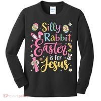 Silly Rabbit Easter Is For Jesus Cute Bunny Christian Faith Kids Long Sleeve Shirt thumb 0