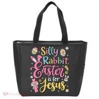 Silly Rabbit Easter Is For Jesus Cute Bunny Christian Faith Tote Bag thumb 0