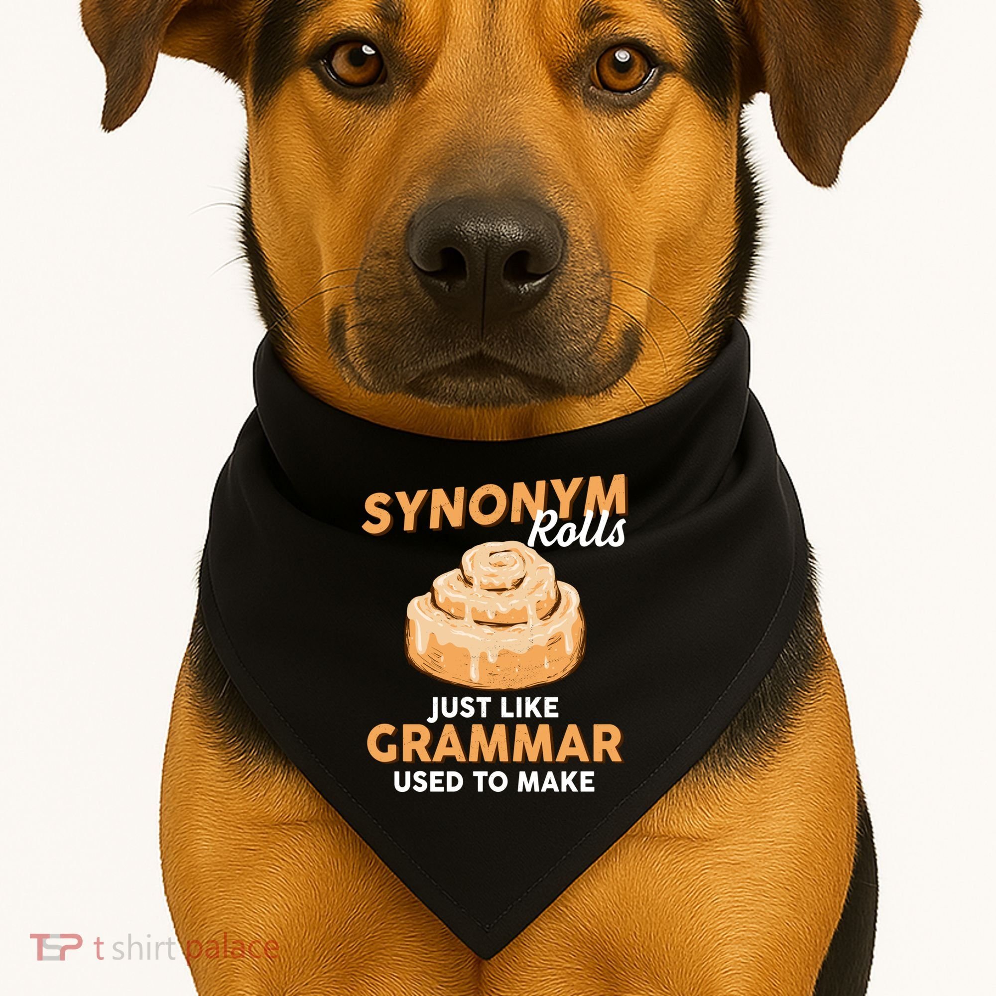 Synonym Rolls English Teacher Student Grammar Pun Learner Meaningful Gift USA-Made Doggie Bandana
