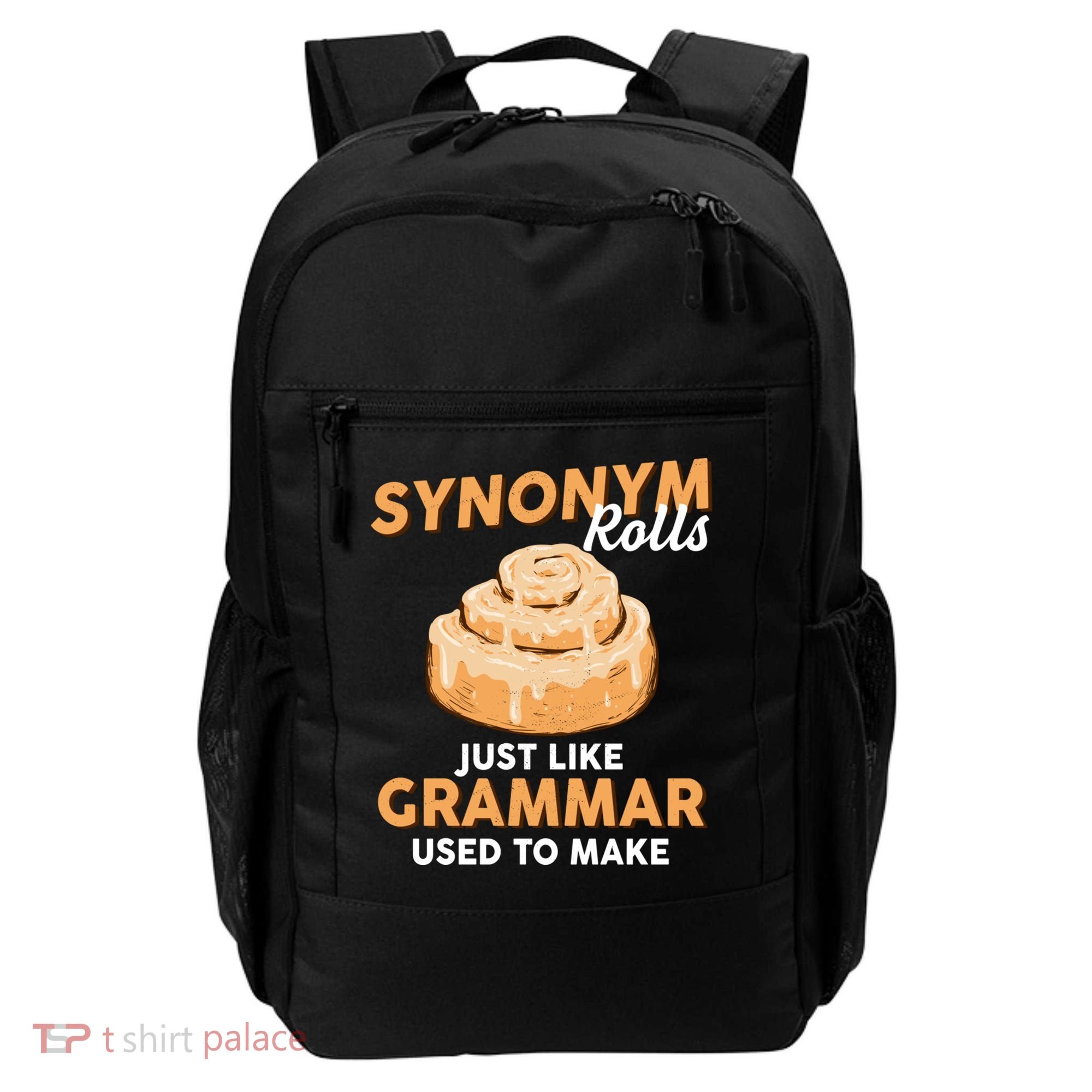 Synonym Rolls English Teacher Student Grammar Pun Learner Meaningful Gift Backpack