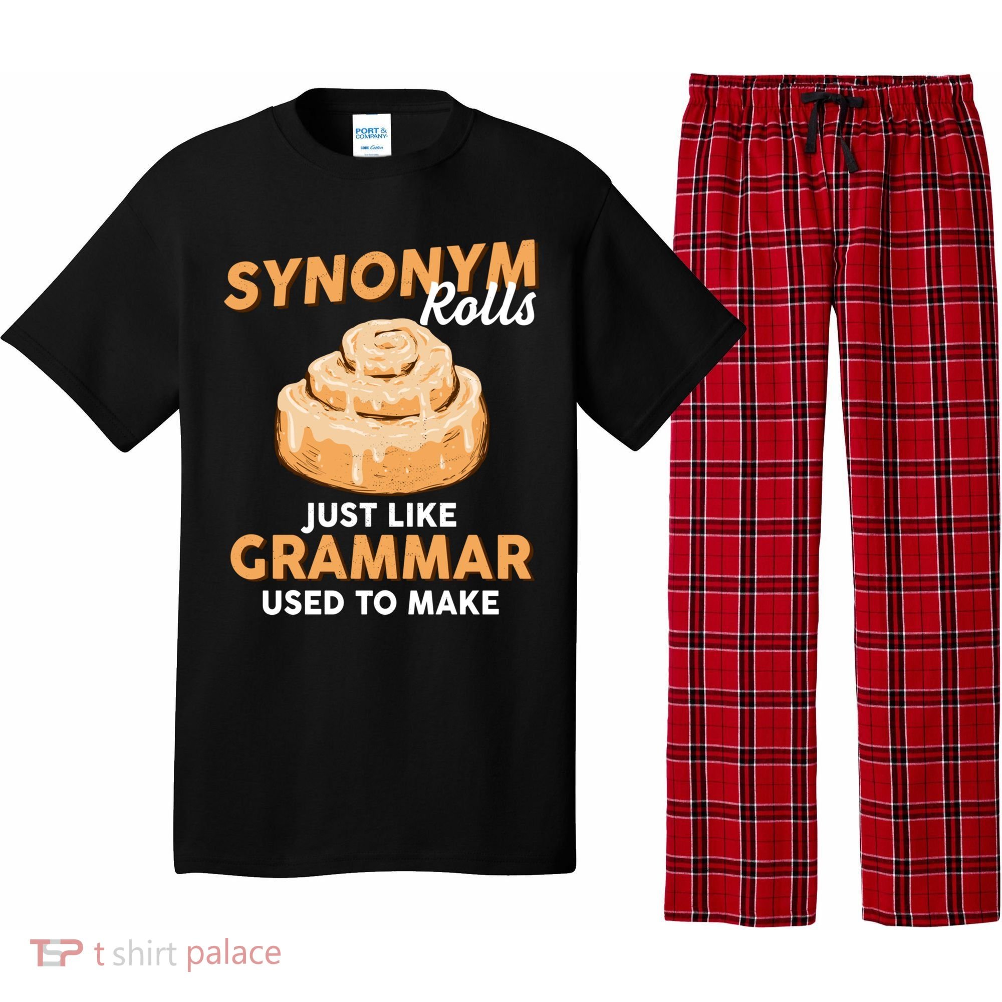 Synonym Rolls English Teacher Student Grammar Pun Learner Meaningful Gift Pajama Set