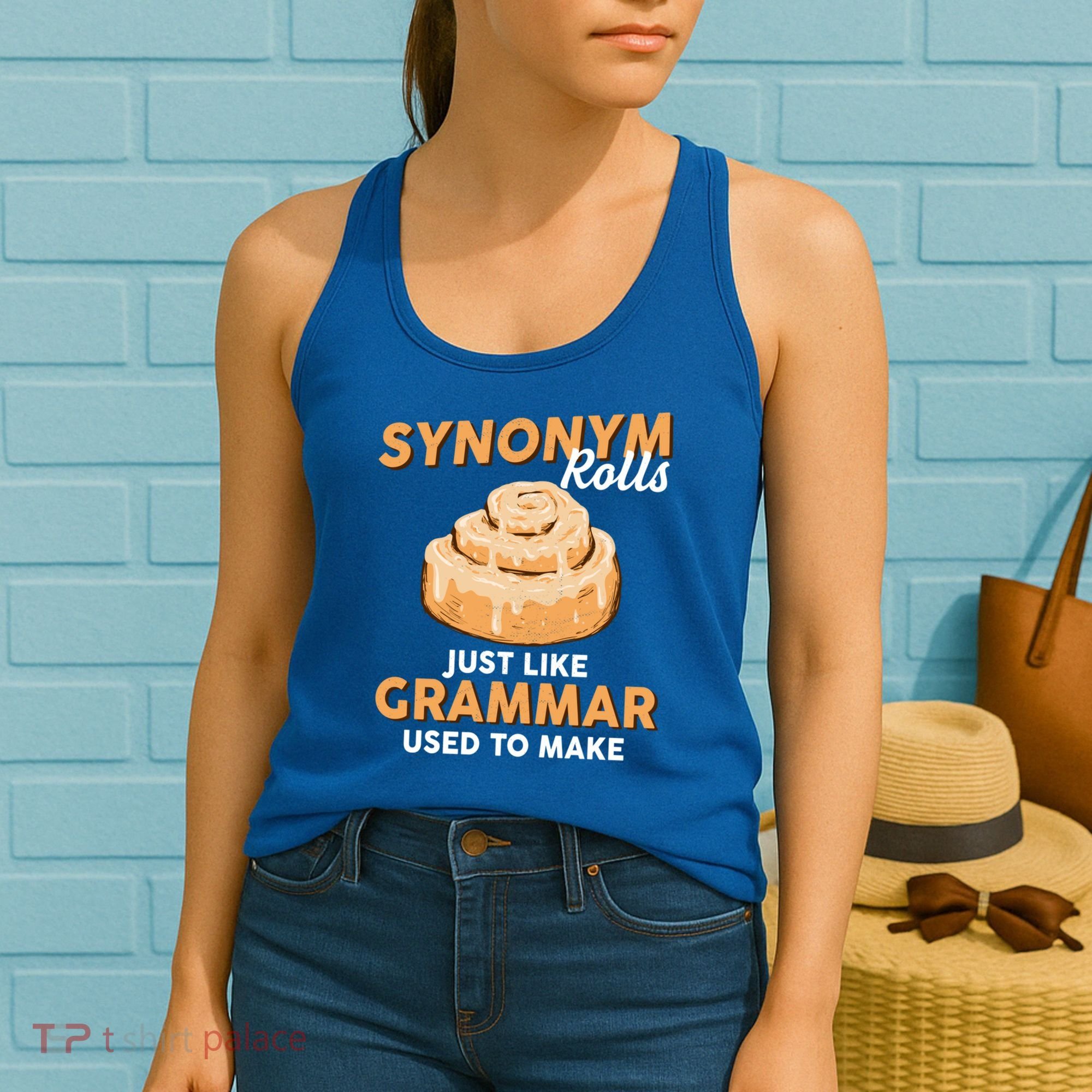 Synonym Rolls English Teacher Student Grammar Pun Learner Meaningful Gift Women's Tank Top