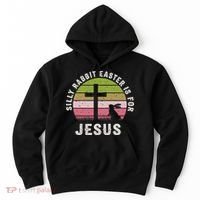 Silly Rabbit Easter Is For Jesus Retro Easter Christian Hoodie thumb 0