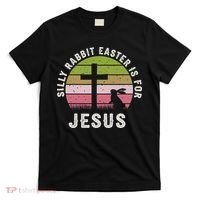 Silly Rabbit Easter Is For Jesus Retro Easter Christian T-Shirt thumb 0