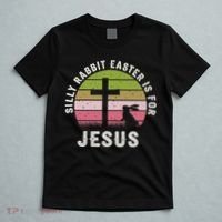 Silly Rabbit Easter Is For Jesus Retro Easter Christian T-Shirt thumb 5